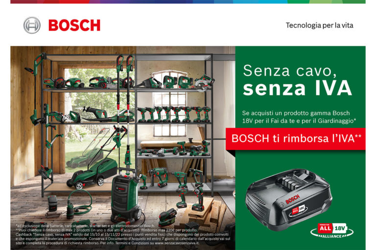 Iniziativa Bosch: senza cavo, senza IVA