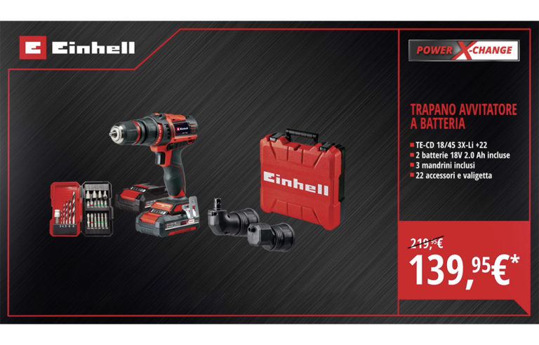 Promozione Einhell Trapano a batteria
