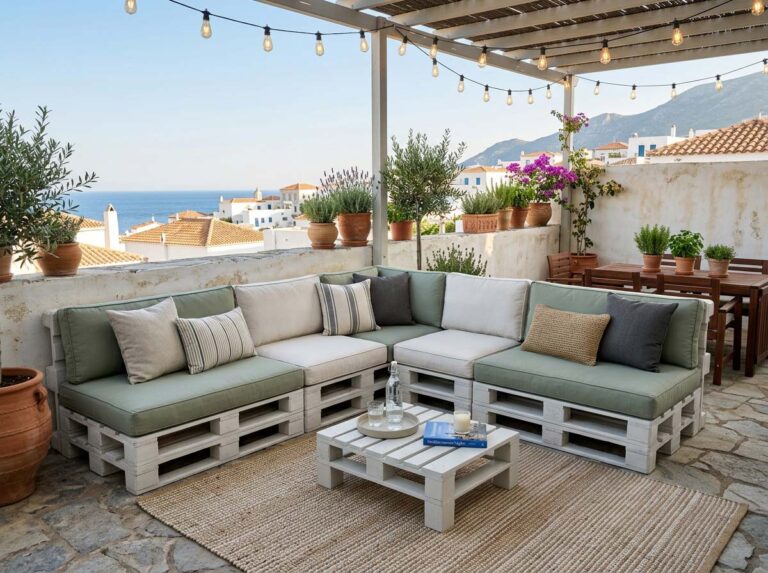 Terrazza con i pallet: come allestire uno spazio esterno comodo e curato